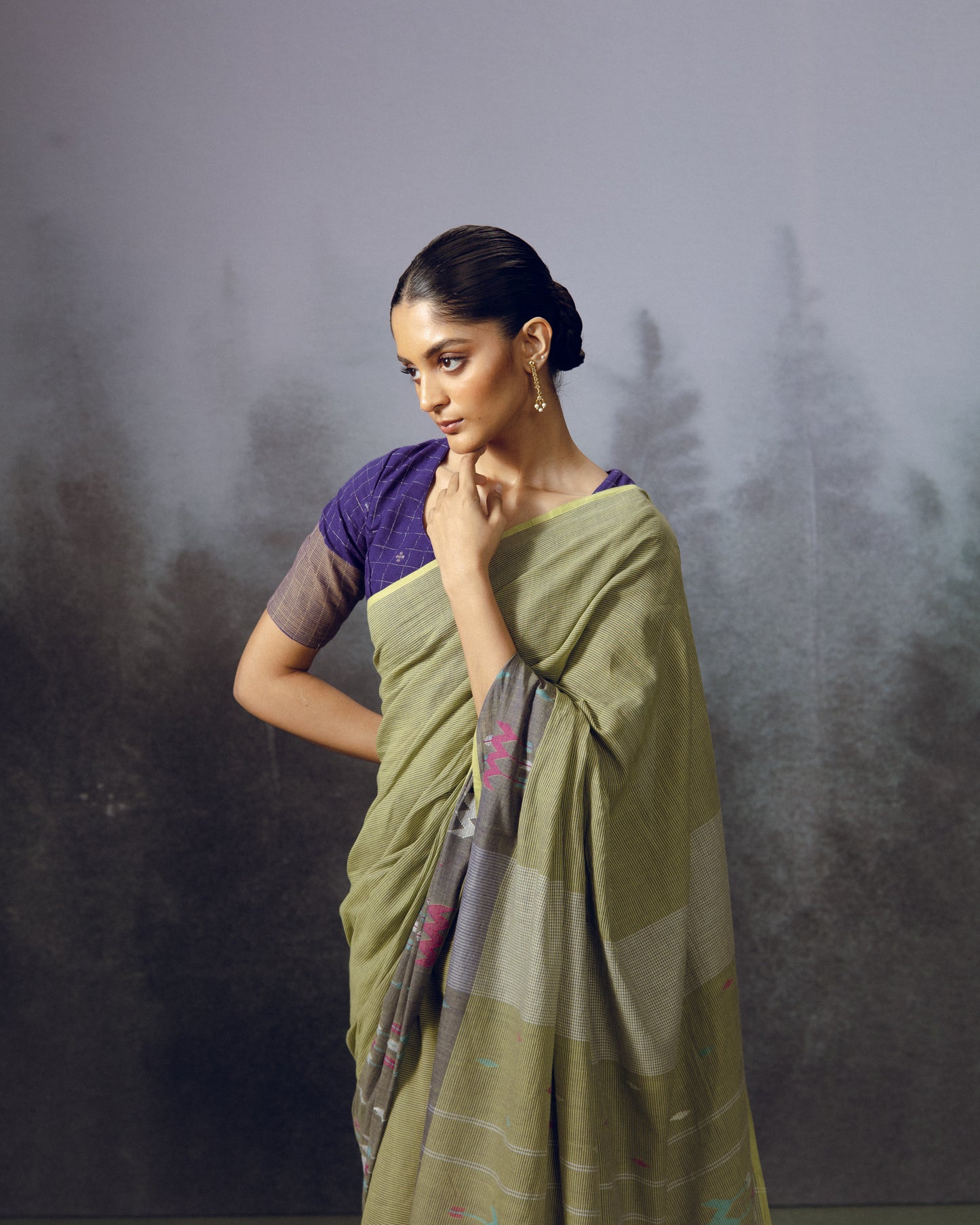 Moss Jamdani Saree