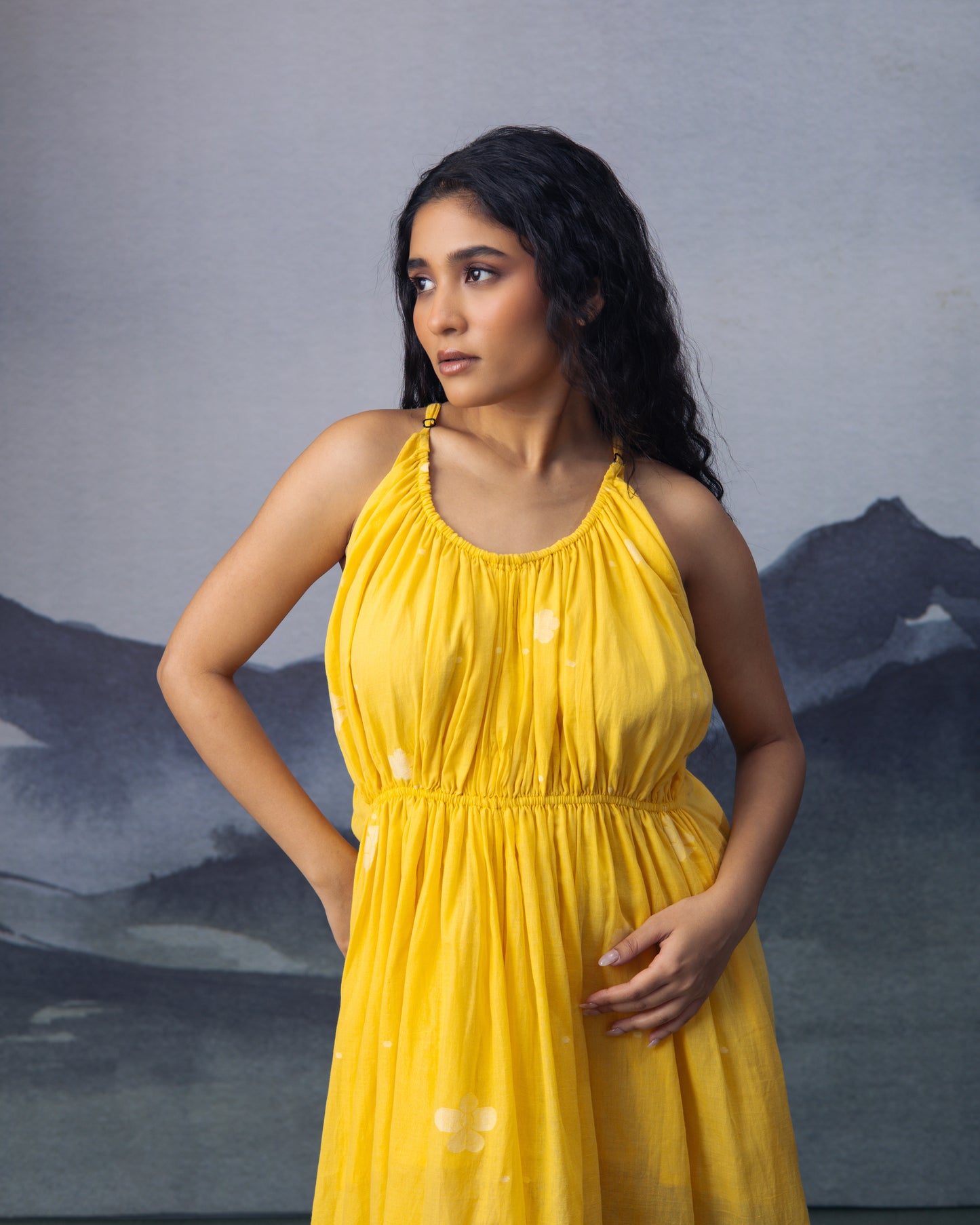 Daisy desire Yellow Strappy Dress