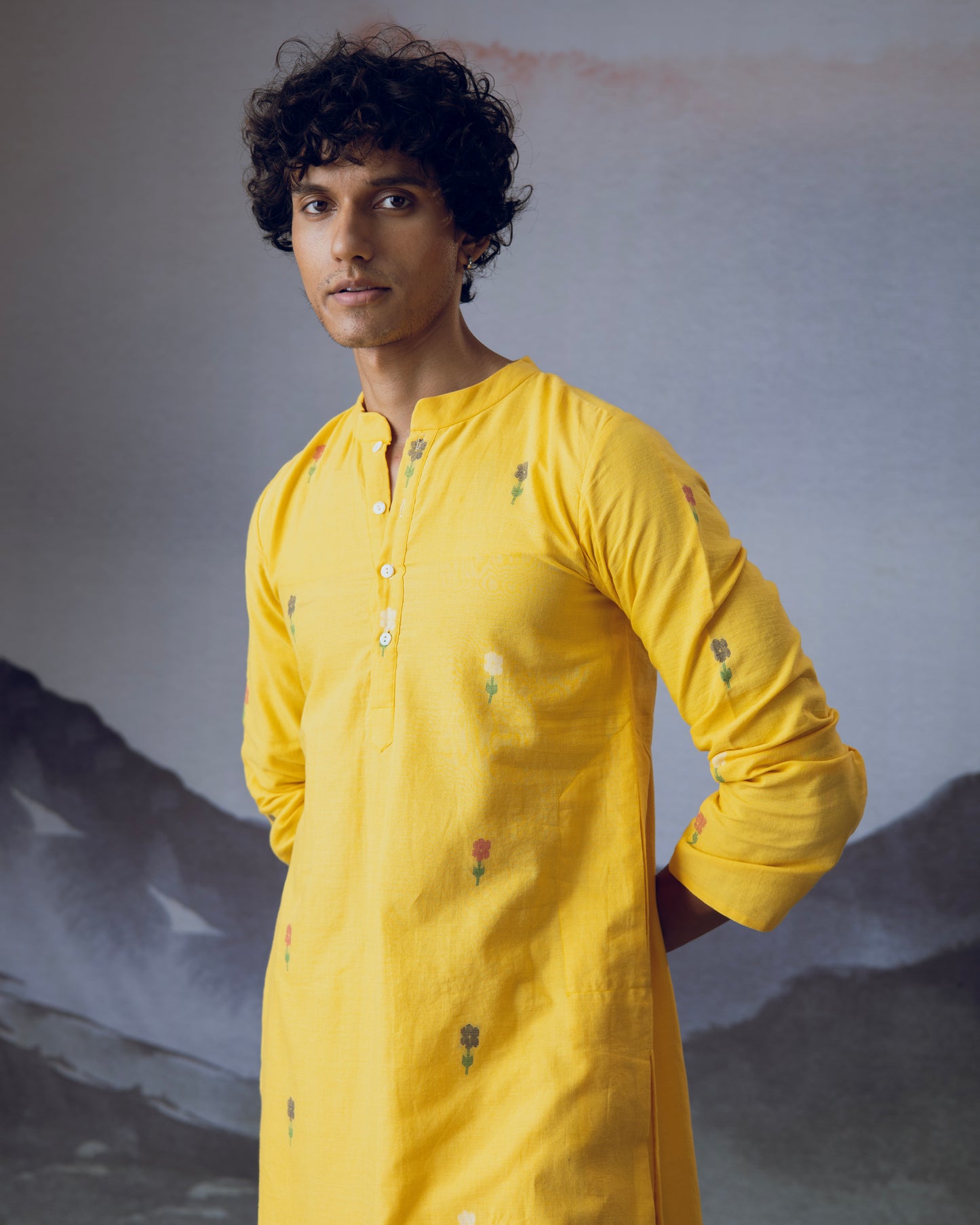 Yellow Phool Kurta