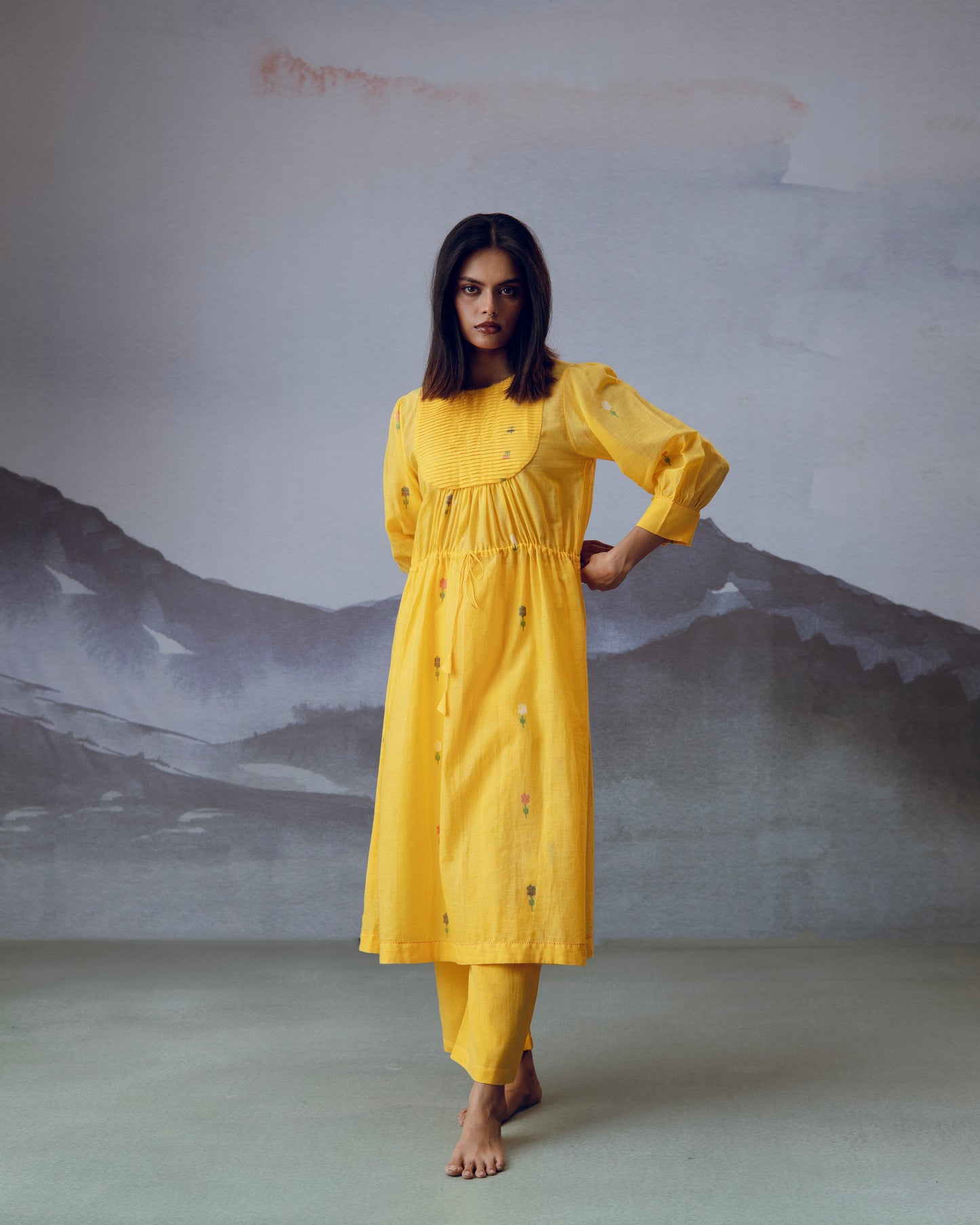 Yellow Phool Dress