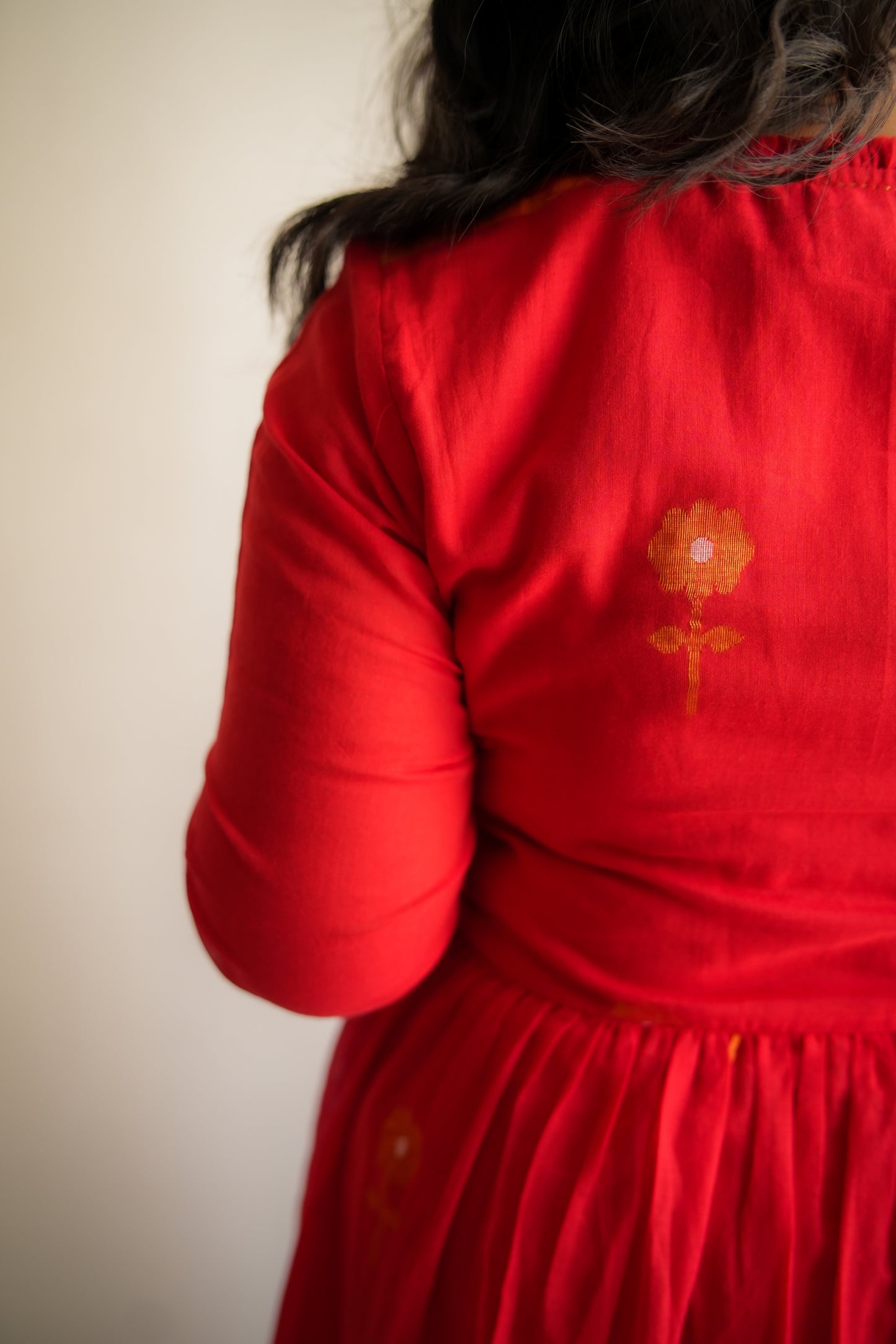 Red Zari Phool Kurta