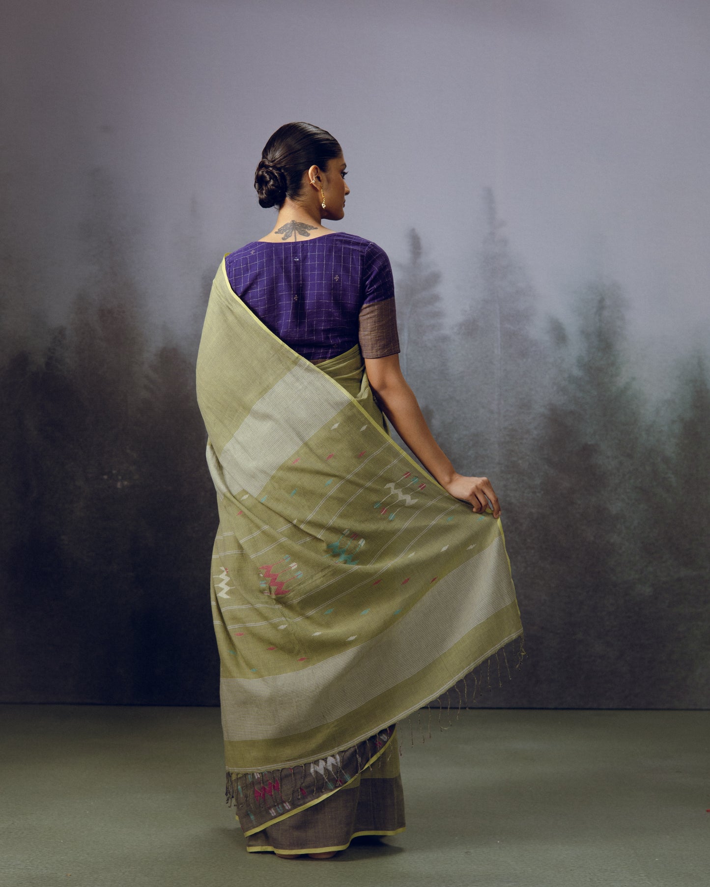 Moss Jamdani Saree