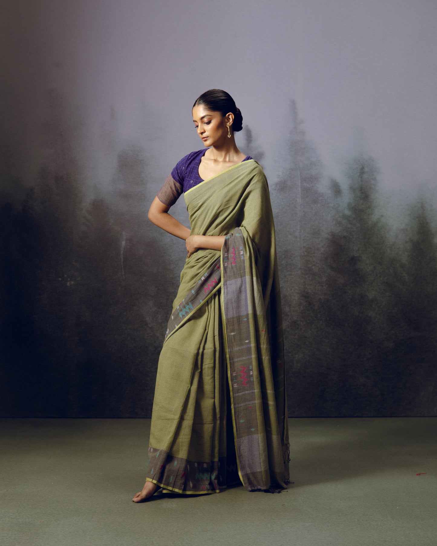 Moss Jamdani Saree