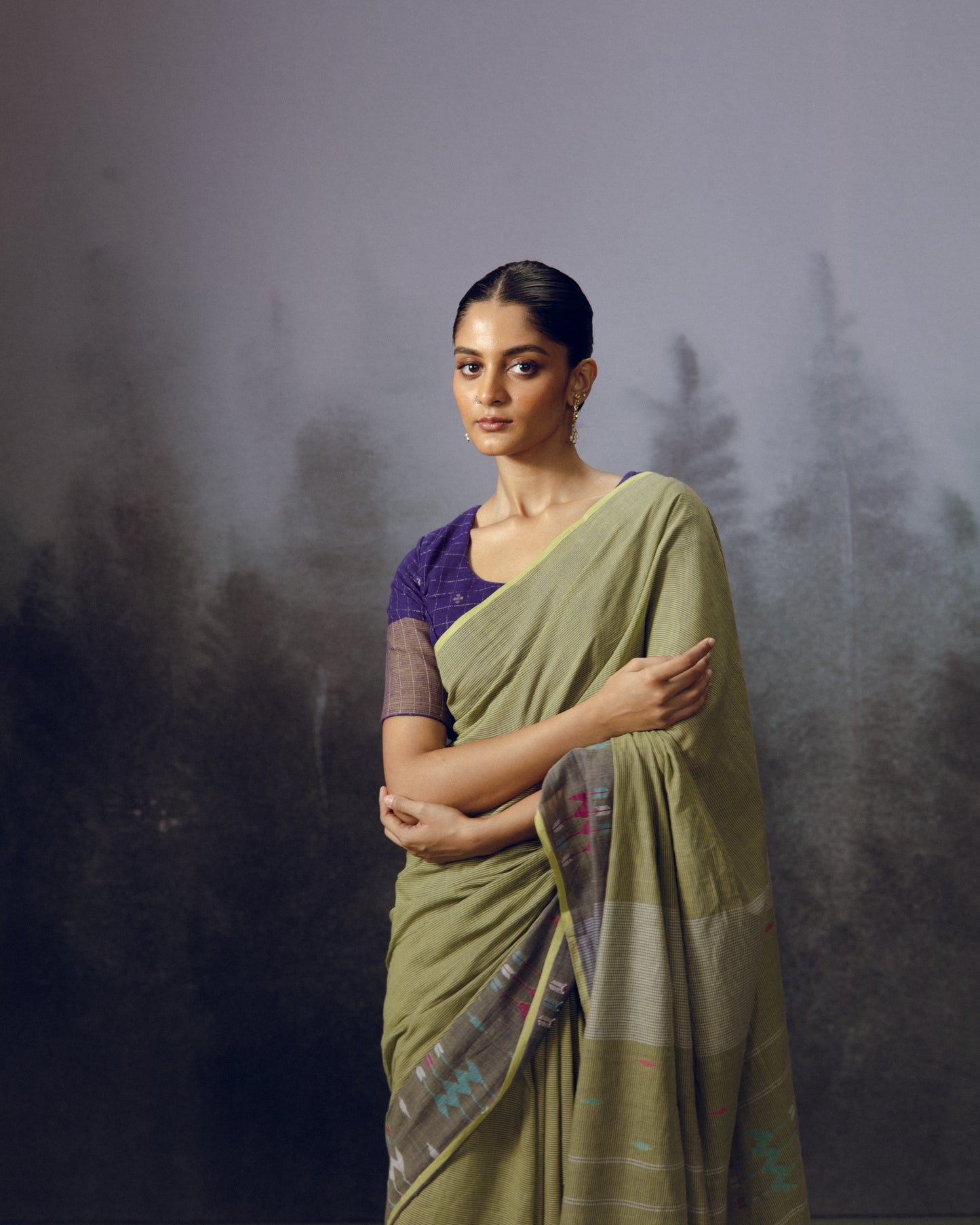 Moss Jamdani Saree