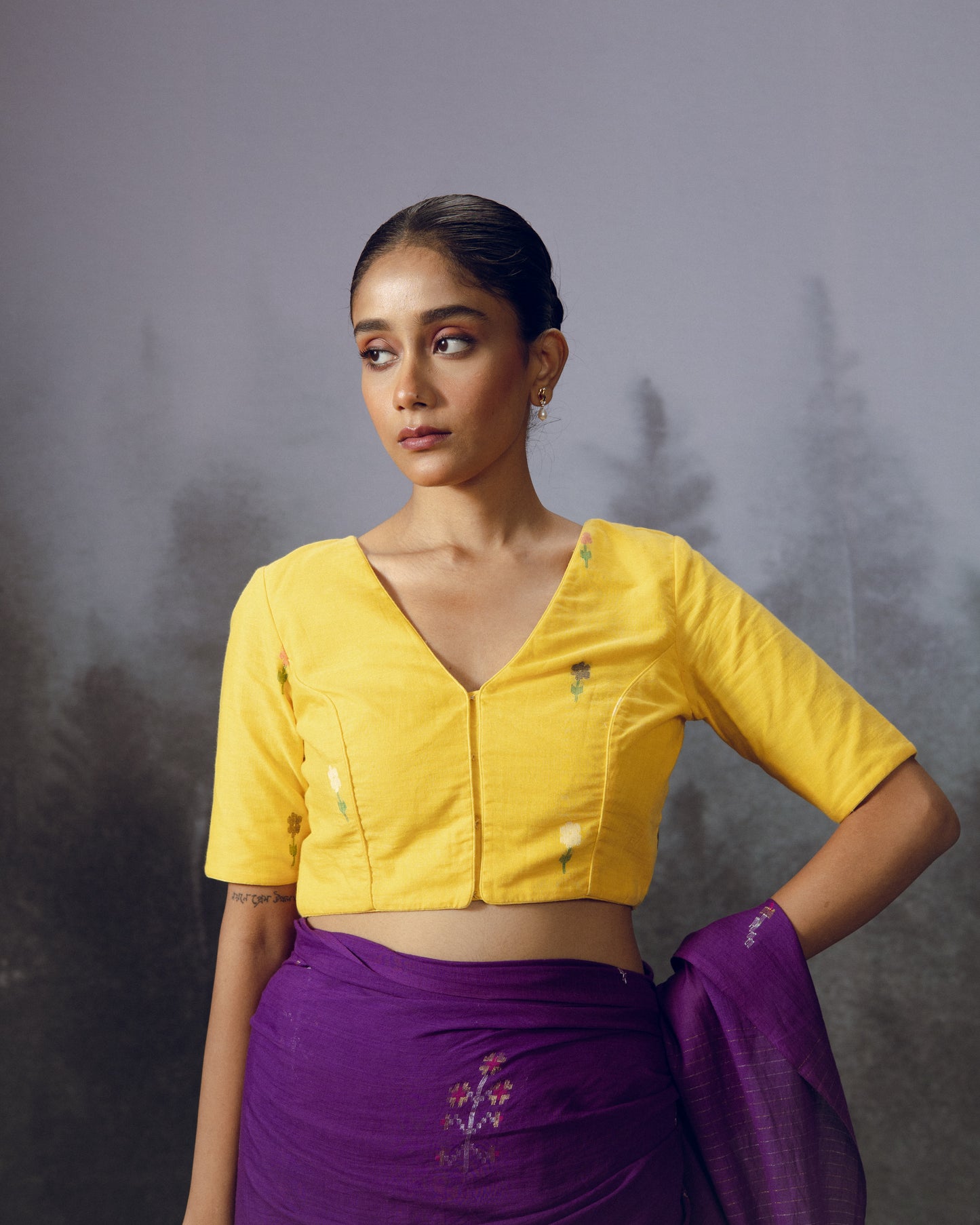 Yellow  Phool Blouse