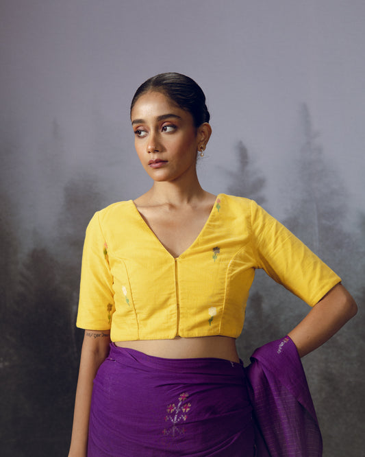 Yellow  Phool Blouse
