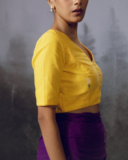 Yellow  Phool Blouse