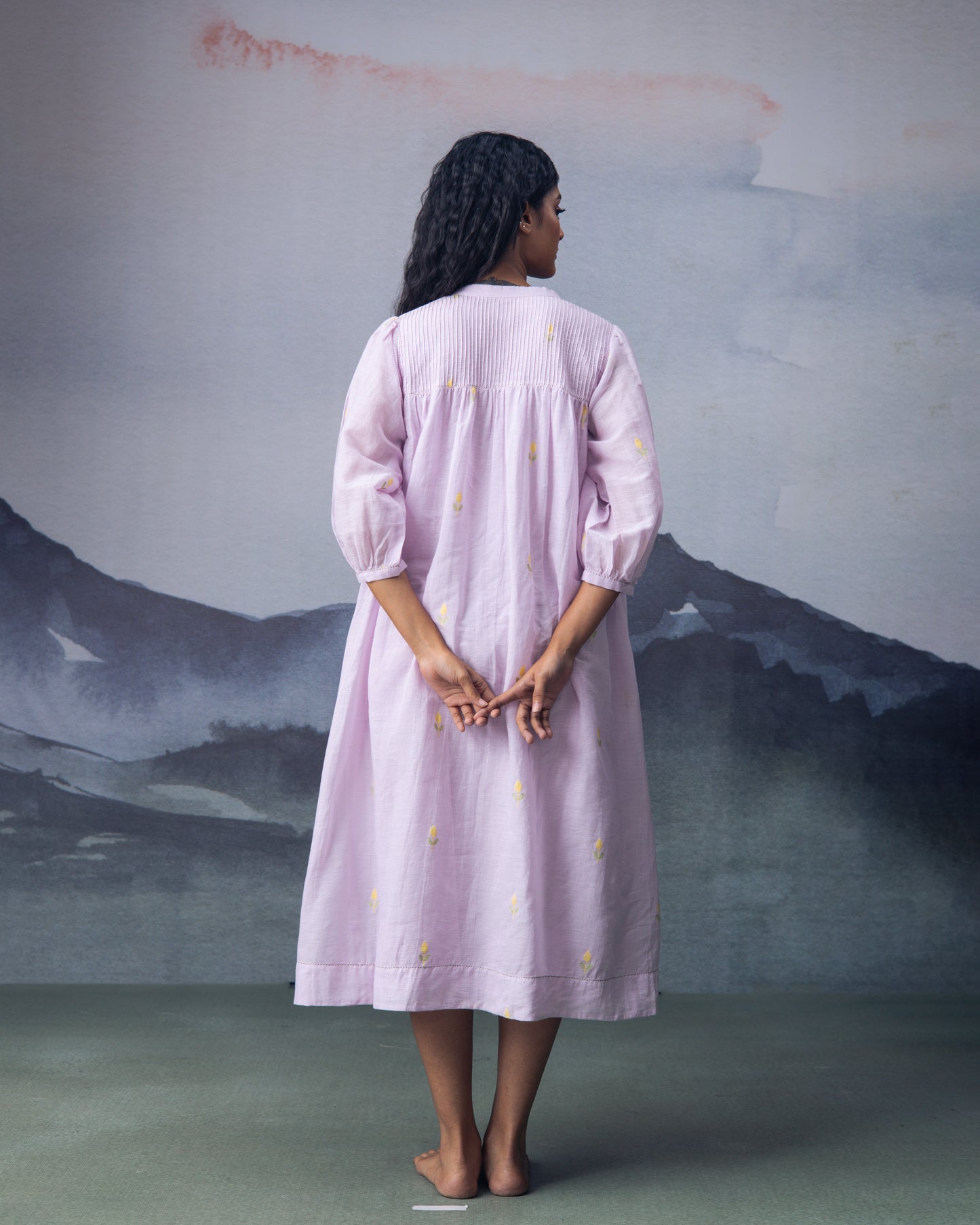 Lilac Pintuck Dress