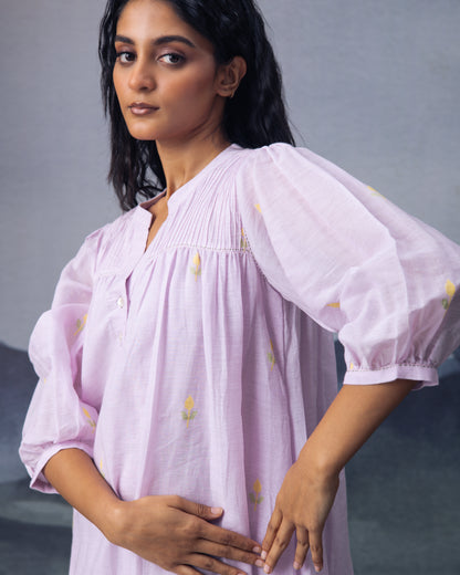 Lilac Pintuck Dress