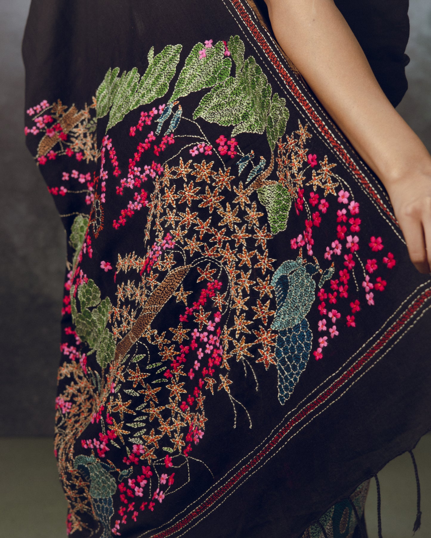 Midnight Bloom Saree