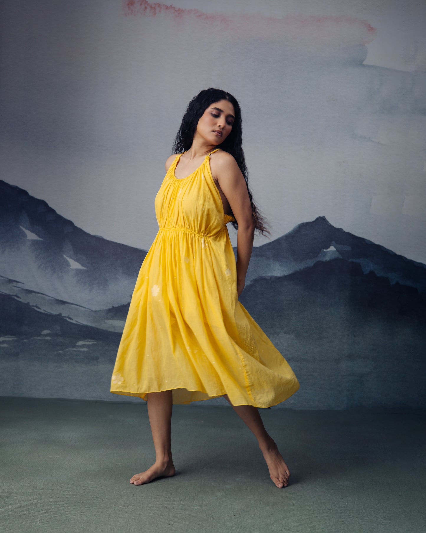 Daisy desire Yellow Strappy Dress