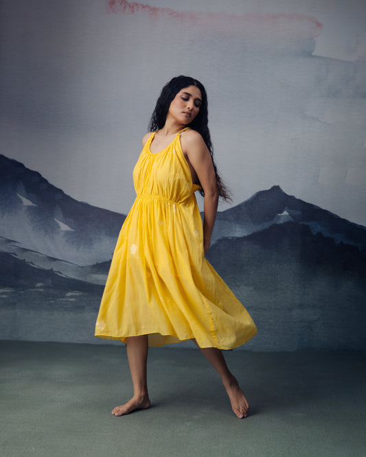 Daisy desire Yellow Strappy Dress