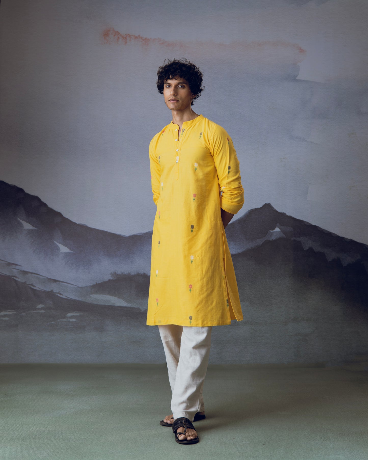 Yellow Phool Kurta