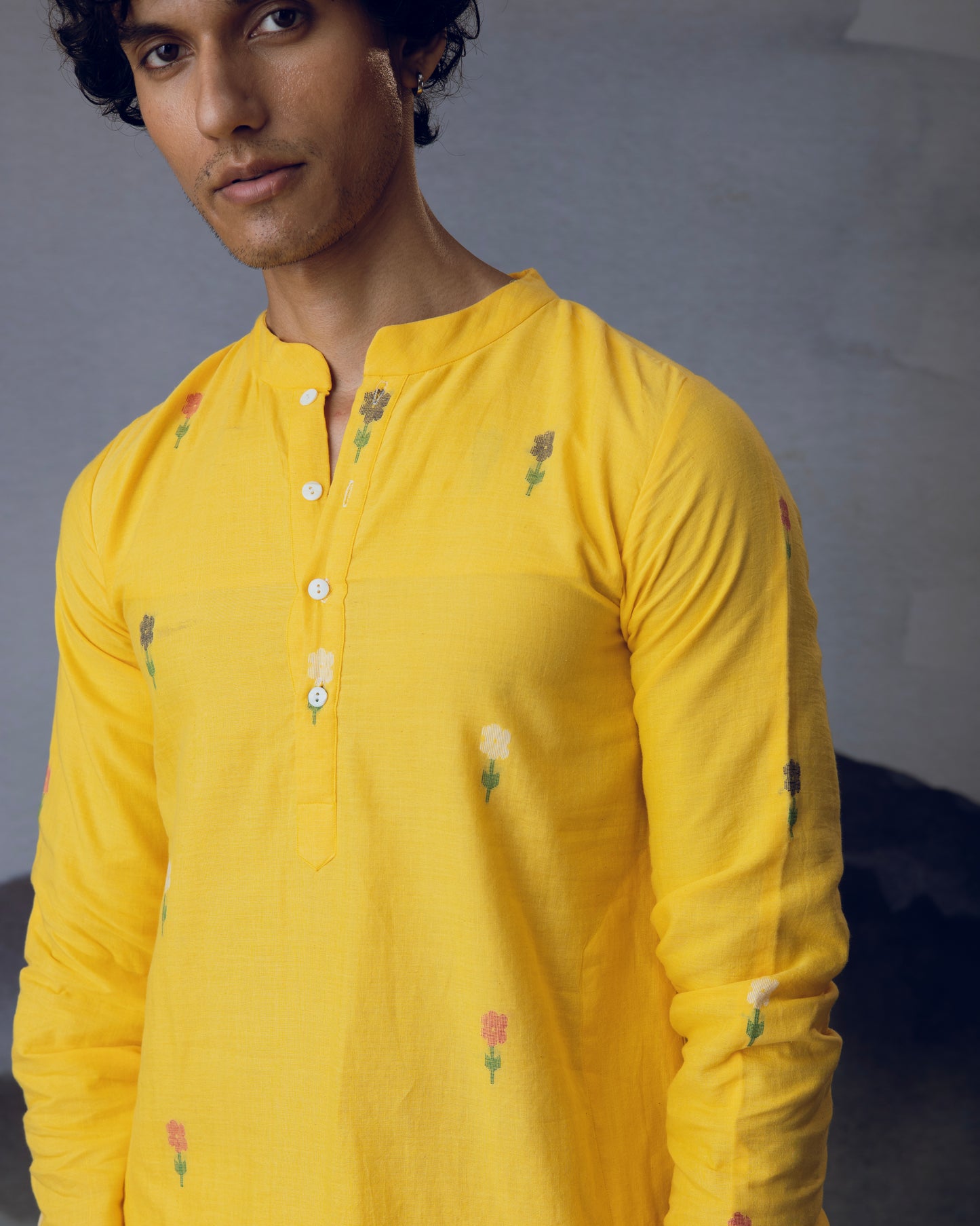 Yellow Phool Kurta