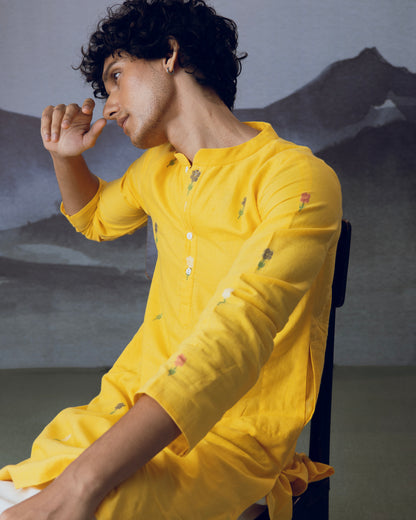 Yellow Phool Kurta