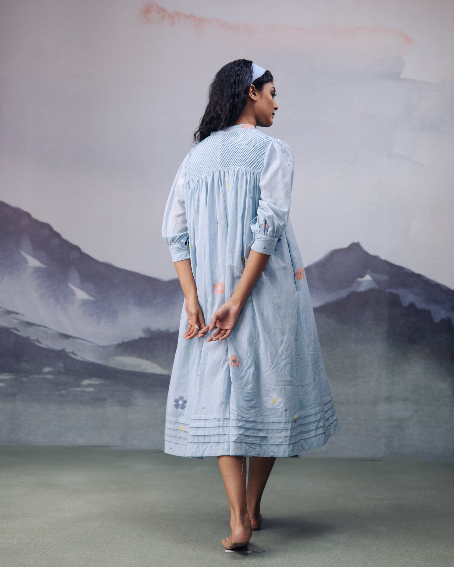 Sky Daisy Desire Pintuck Dress