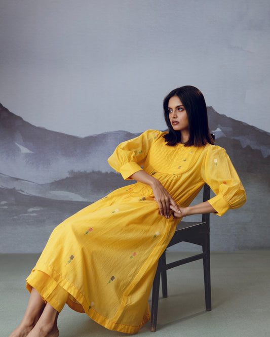 Yellow Phool Dress