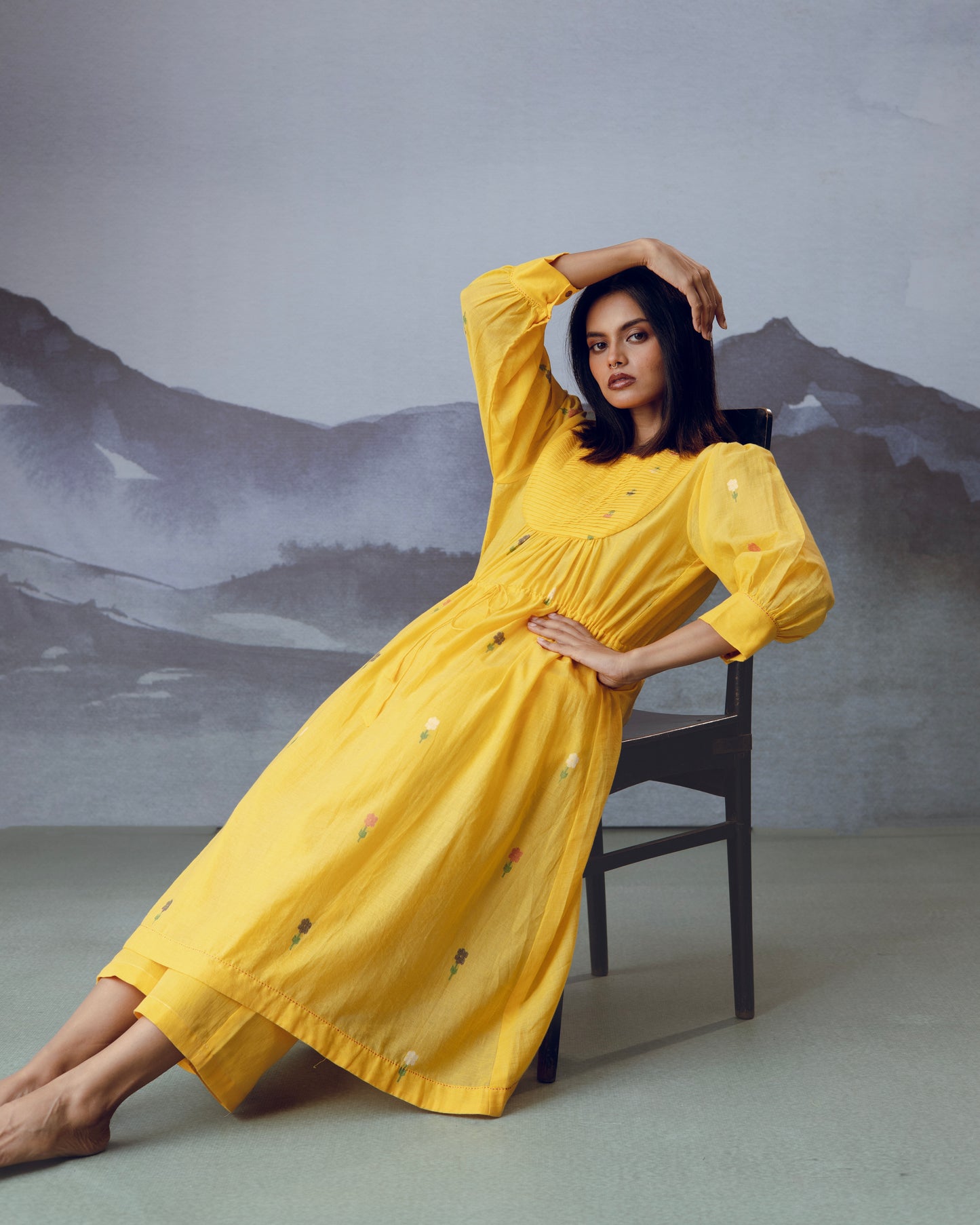 Yellow Phool Coord