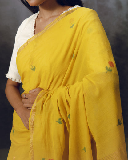Holud phool Saree