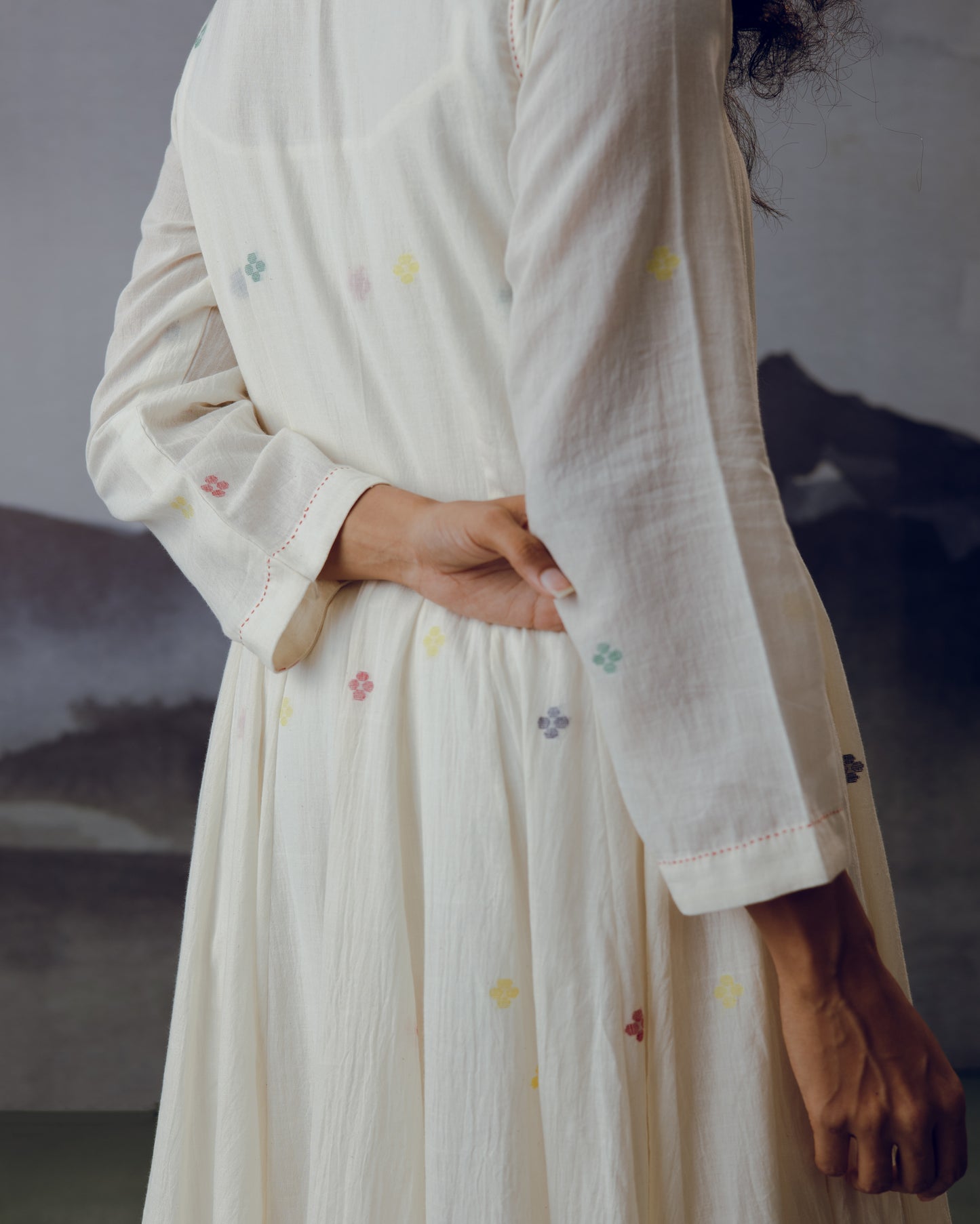 White Ambar Kali Kurta