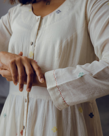 White Ambar Kali Kurta