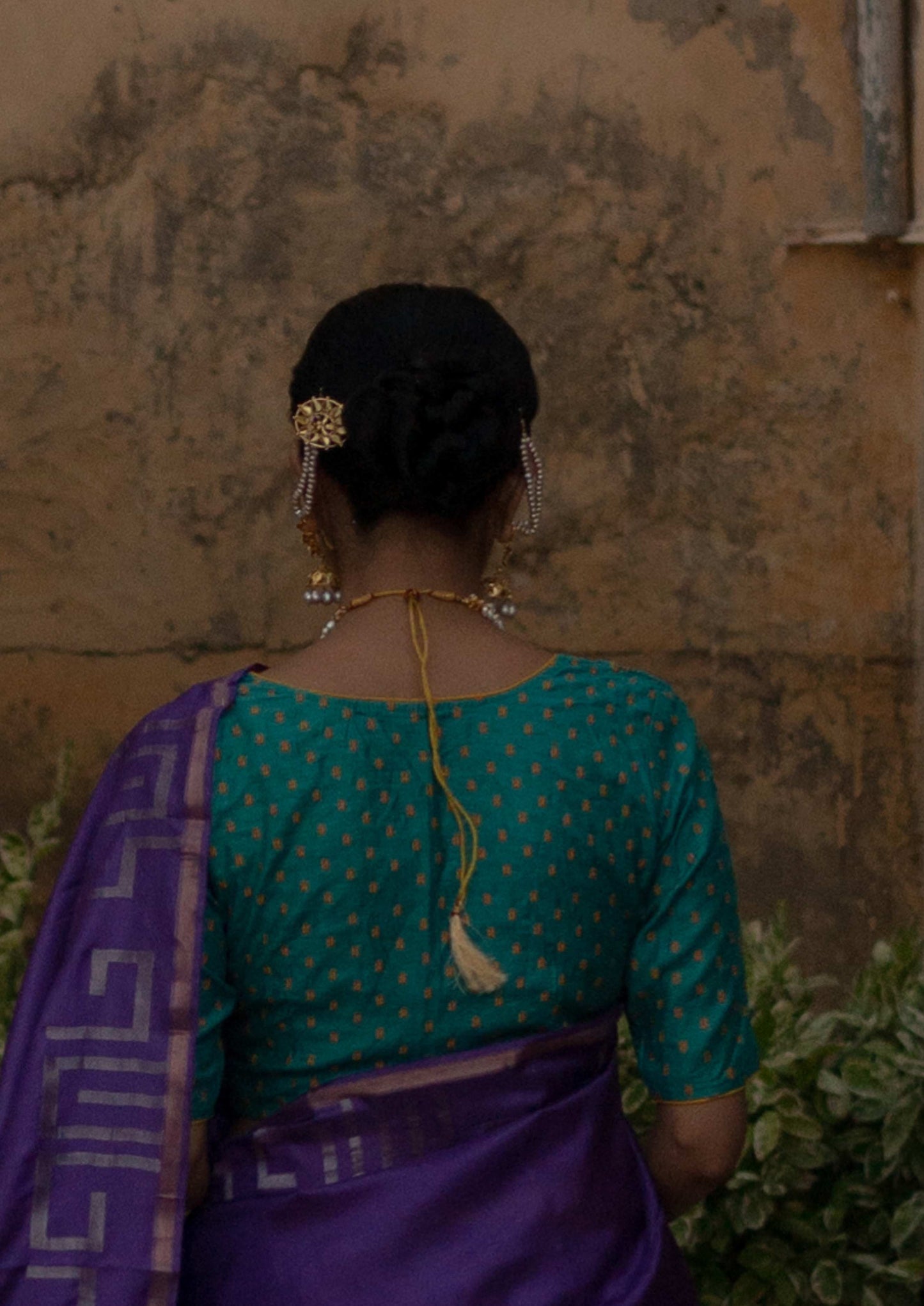 Peacock Blue Raw Silk blouse