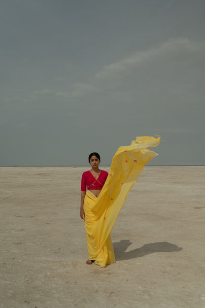 Yellow Daisies Desire Saree
