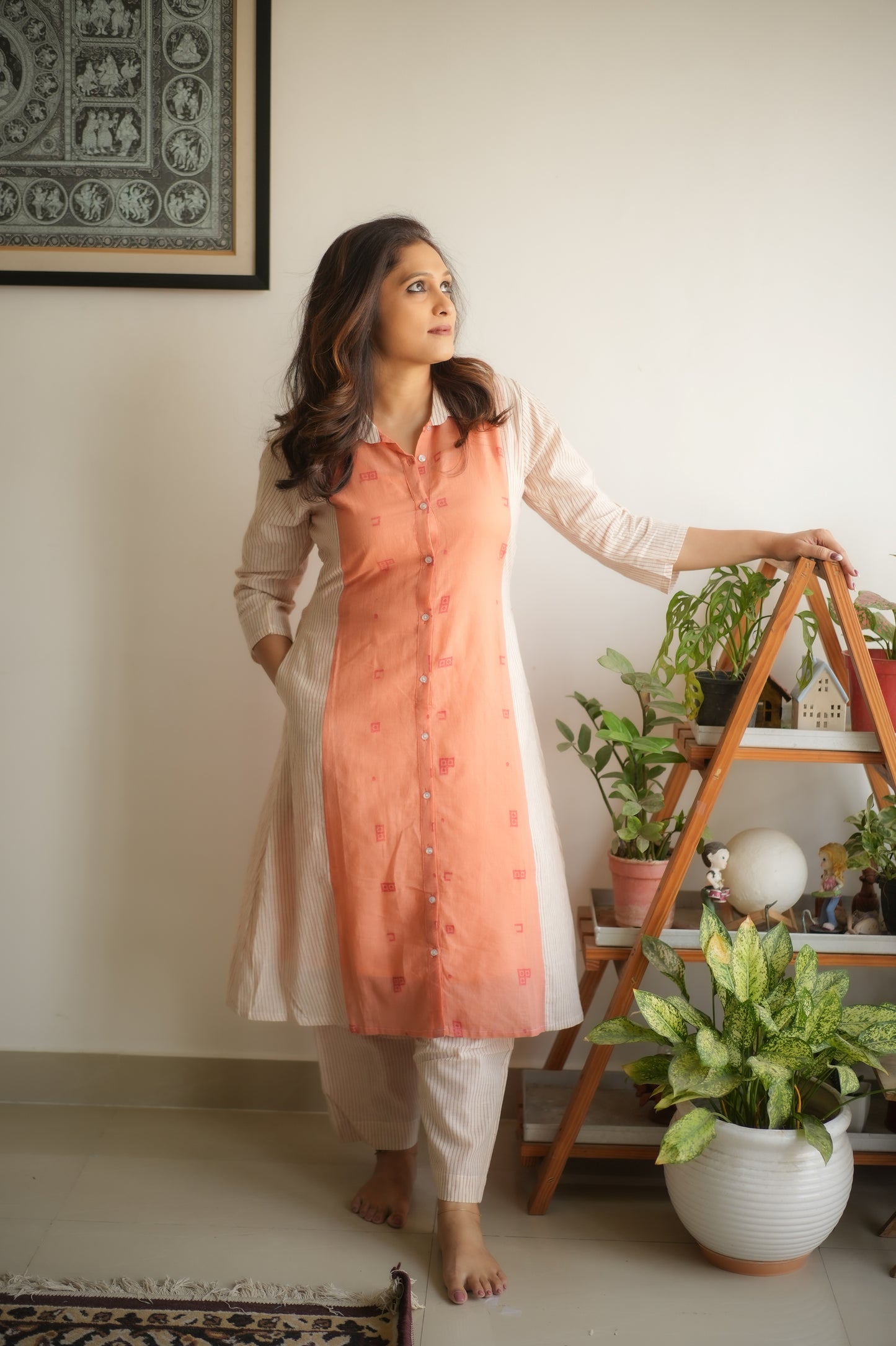 CORAL KURTA