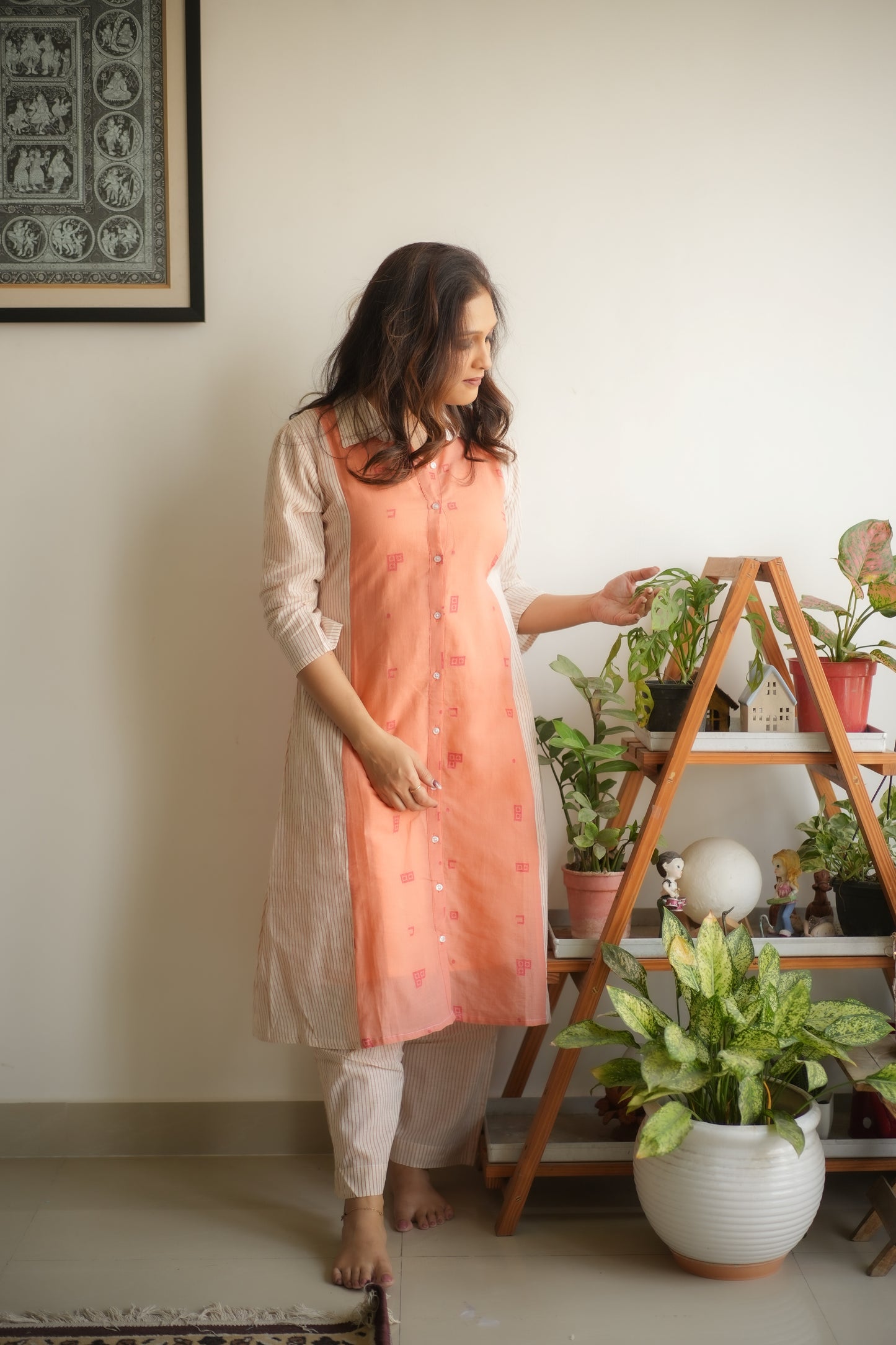 CORAL KURTA
