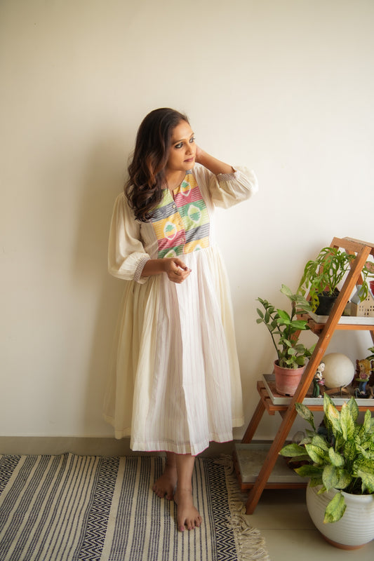 White Yoke Parallel Jamdani