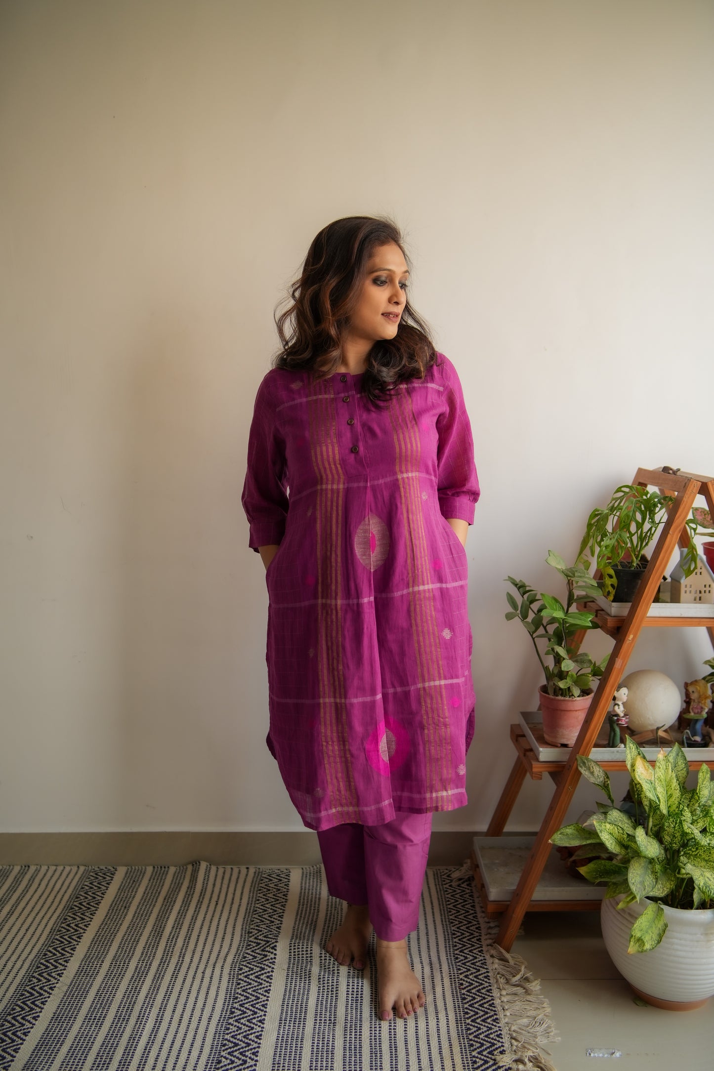 Purple Box Pleat Coord