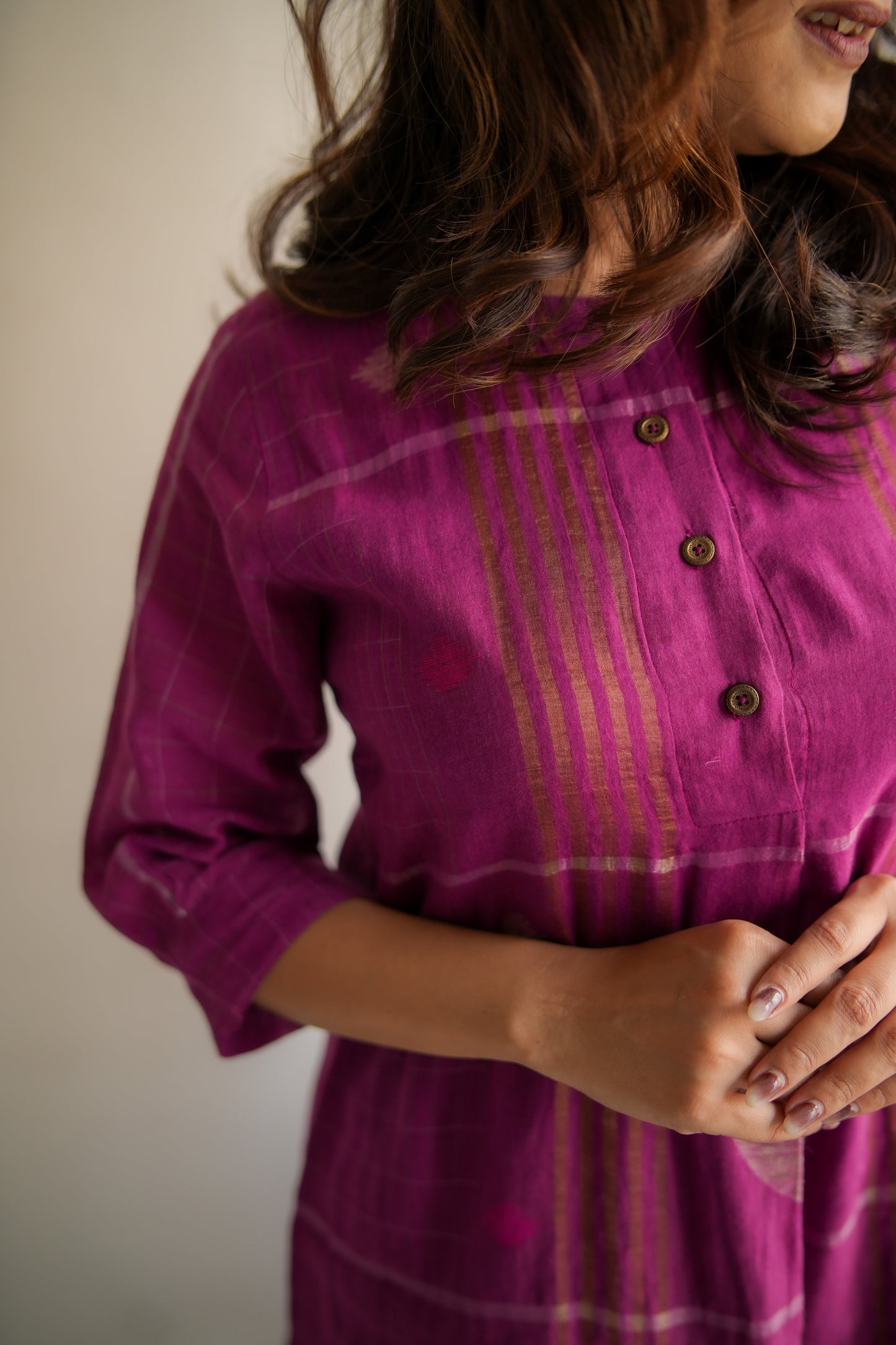 Purple Box Pleat Coord