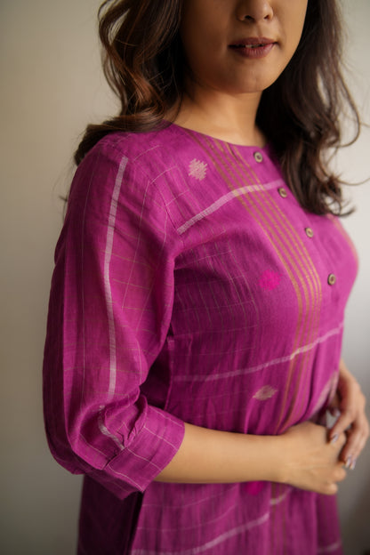 Purple Box Pleat Coord