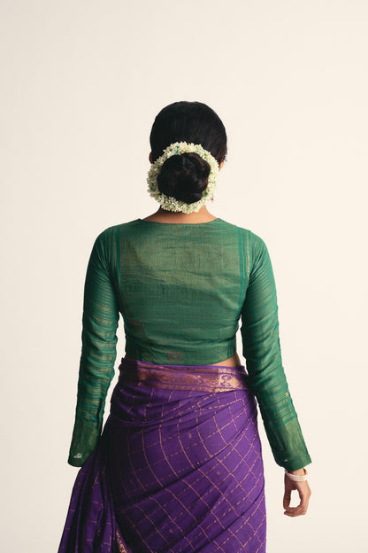 Emerald Full Sleeve V-Neck Blouse