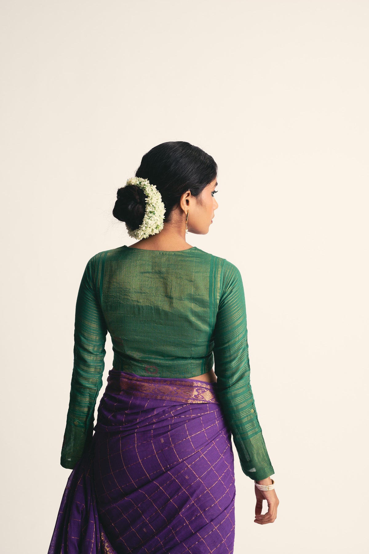 Emerald Full Sleeve V-Neck Blouse