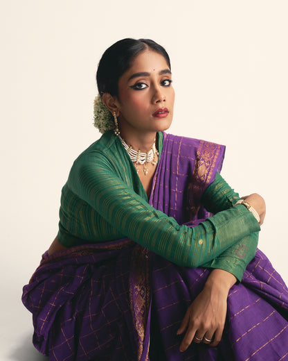 Emerald Full Sleeve V-Neck Blouse